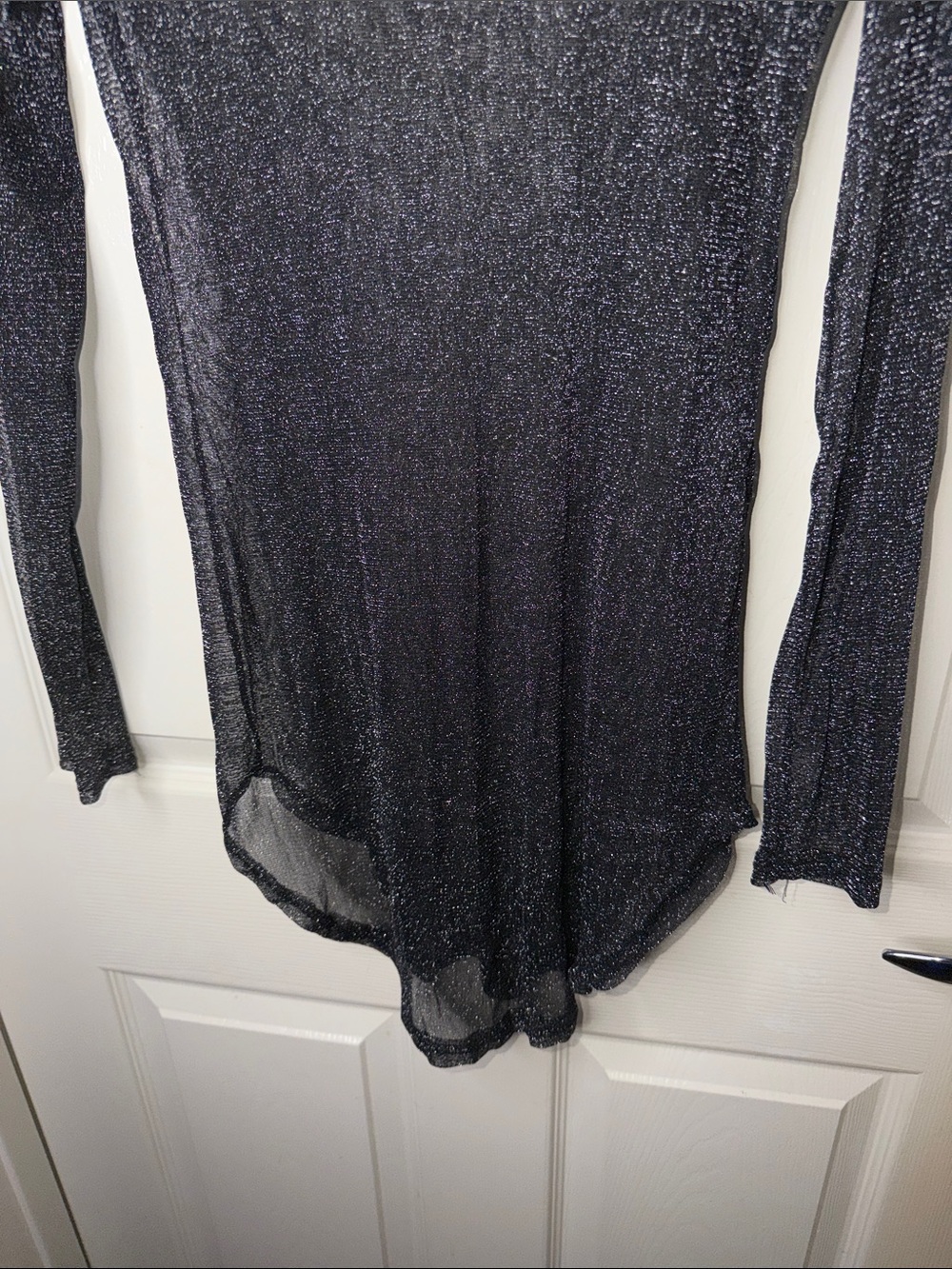 Sheer Black Sparkle Long Sleeve dress - Picture 4 of 4